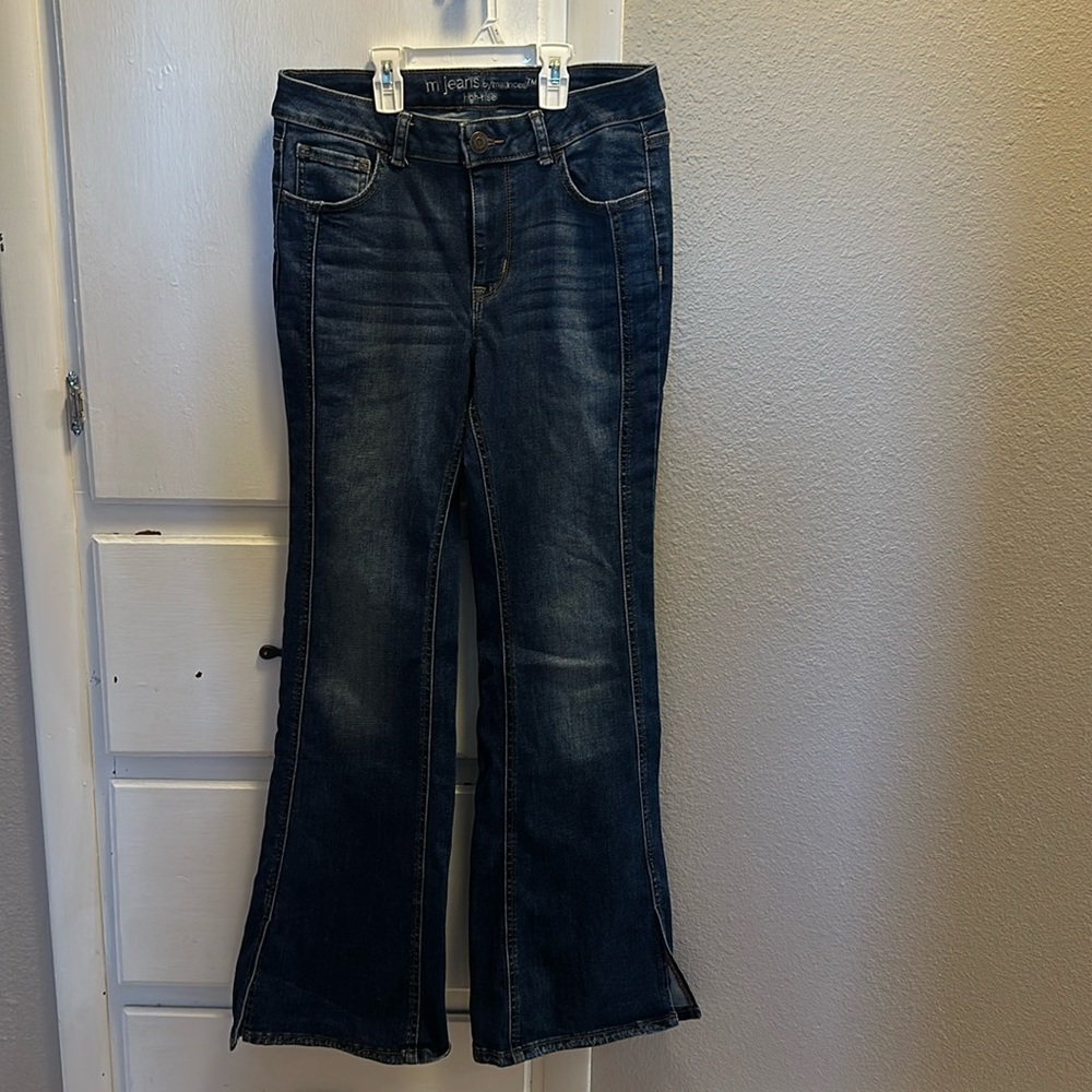 Women’s Maurice’s M-Jeans brand, size 8, high rise, flare bottoms with slit